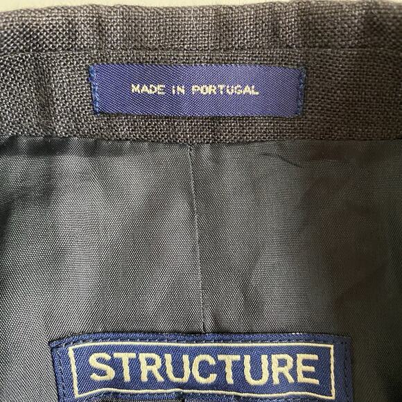 Structure Mens Linen Blazer Sport Coat Size 38 Blue Unstructured Pockets - Picture 4 of 15